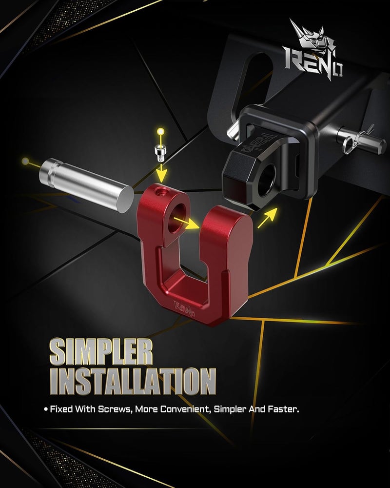 Reno 3/4" D Ring Shackle, 68,000 lbs Break Strength with 7/8" Inch Pin Universal Use with Tow Strap Winch for Off-Road Truck ATV UTV SUV Recovery Towing Trailer (Aluminum, 2 Pack, Red) - Image 4